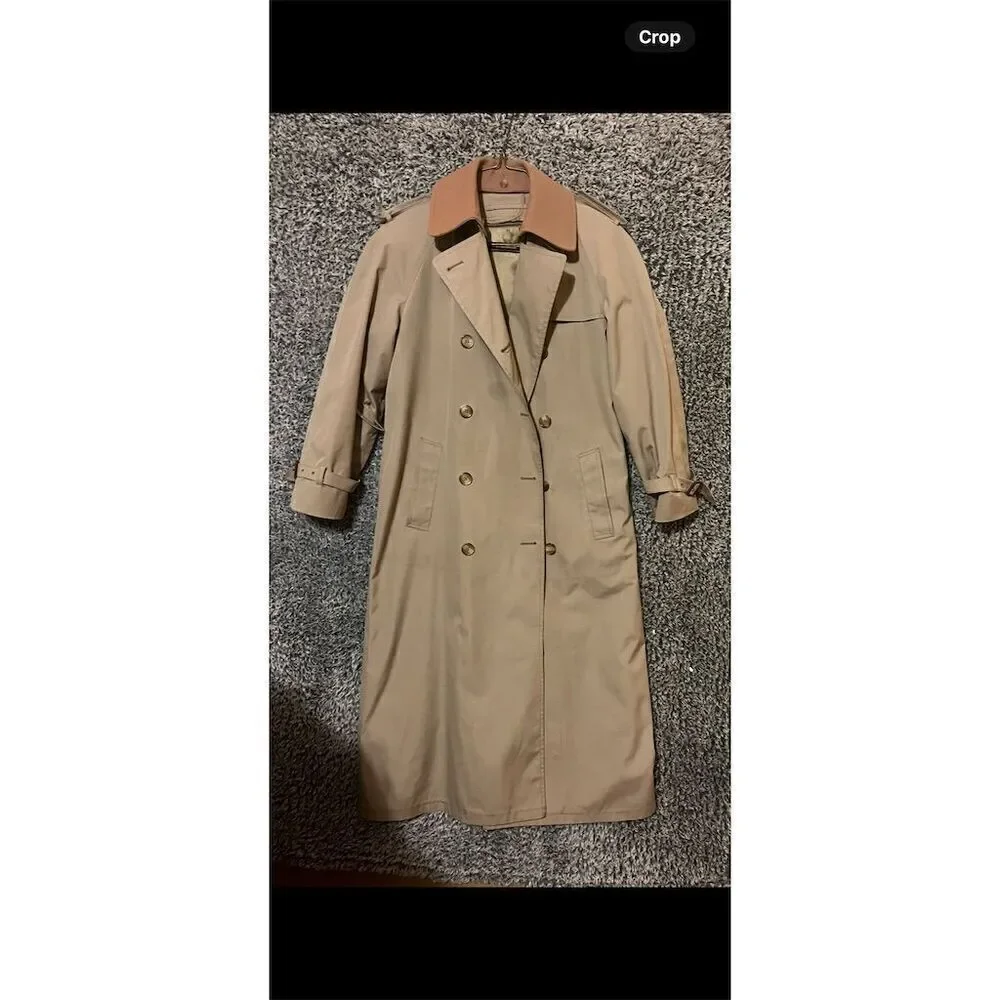 VTG Brooks Brothers women’s Beige Trench Coat Size M Double-Breasted Formal